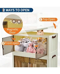 homfan 4 Layers Stackable Plastic Storage Bin with Lid