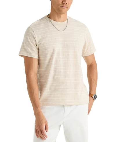 Nautica Men's Striped Jacquard Cotton Classic-Fit Crewneck T-Shirt
