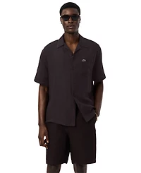Lacoste Men's Short-Sleeve Hawaiian Collar Shirt