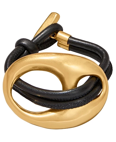 Donna Karan New York 24k Gold-Plated Mariner Leather Flex Bracelet
