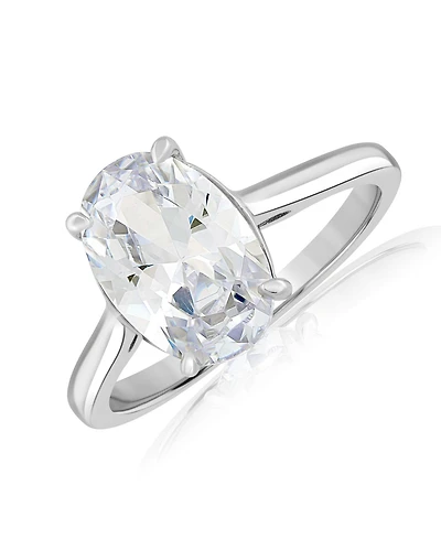Simona Radiant Oval Solitaire Cz Ring