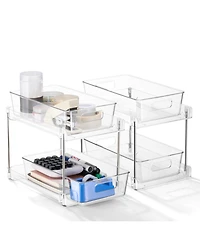 Sorbus 2 Pack 2-Tier Pull-Out Office Storage Organizers for Desk and Office Supply Organization