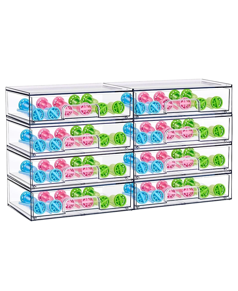 Sorbus Pack Clear Wide Stackable Pull-Out Storage Organizer Bins for Baby Bottles, Bathroom
