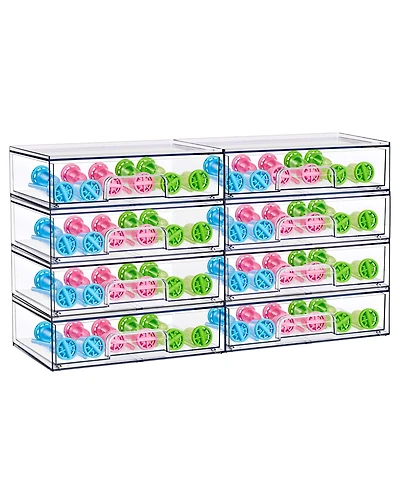Sorbus Pack Clear Wide Stackable Pull-Out Storage Organizer Bins for Baby Bottles, Bathroom