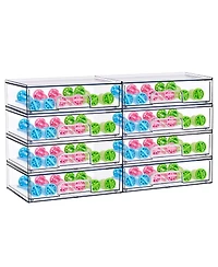 Sorbus Pack Clear Wide Stackable Pull-Out Storage Organizer Bins for Baby Bottles, Bathroom