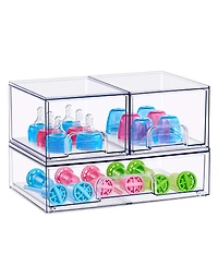 Sorbus Piece Clear Stackable Pull-Out Storage Organizer Bins for Baby Bottles, Bathroom