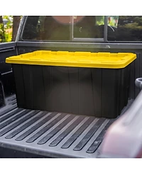 Sterilite 38 Gallon Industrial Stackable Storage Tote Lidded Containers, 16 Pack