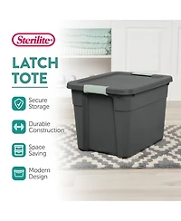 Sterilite 6Pk Latch Tote, Stackable Plastic Storage Container, 12Gal