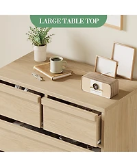 homfan 5 Drawer Dresser for Bedroom, Antique White Chest of Drawers 43" Tall with Large Storage Space, Modern Organizer Living Room