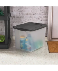 Sterilite ShelfTotes 50 Quart Clear Latched Plastic Storage Container, (12 Pack)