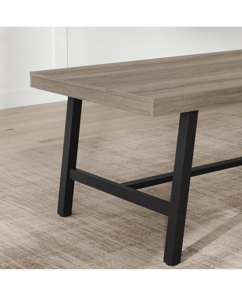 gaomon Dining Table for 6-8 People, Rectangular Wood Kitchen with Sturdy Metal Frame, Industrial Large Counter Dinner,