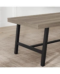gaomon Dining Table for 6-8 People, Rectangular Wood Kitchen with Sturdy Metal Frame, Industrial Large Counter Dinner,