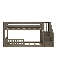 Max and Lily Low Twin over Bunk with Stairs Single Guard Rail