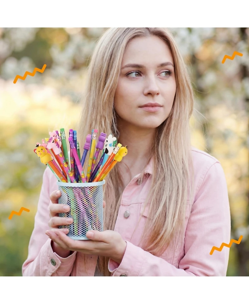 Gnuadz Scented Pencils Animal Toppers School Gift 30 pieces