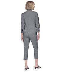 Dkny Petite Houndstooth One-Button Notch Collar Blazer