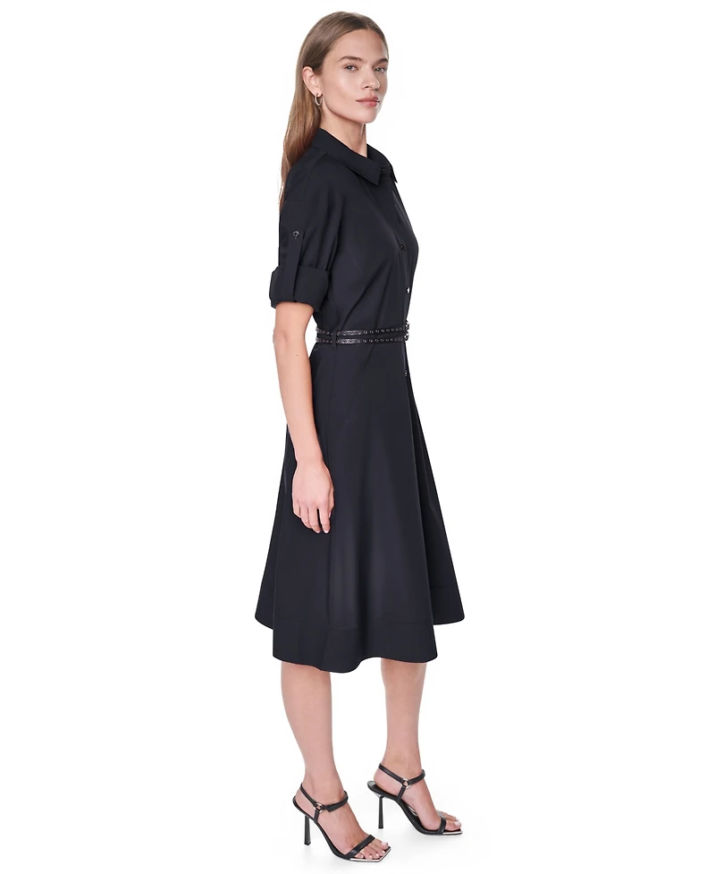 Dkny Petite Roll-Tab Button-Down Dress
