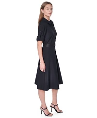 Dkny Petite Roll-Tab Button-Down Dress