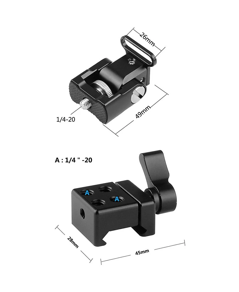 Camvate Tilting Monitor Support Bracket with Quick Release Nato Clamp
