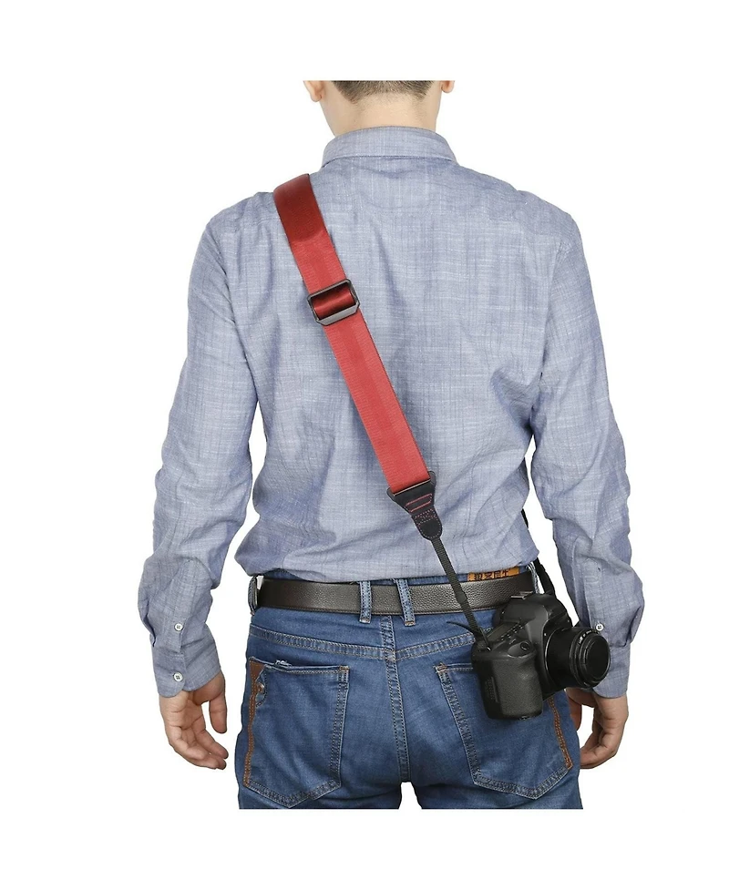 Movo Ns-203 Nylon-Webbed Camera Strap with Gel Shoulder Strap for Dslr's and Binoculars (Coral)
