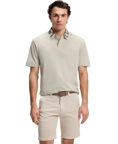 Boss by Hugo Men's Relaxed-Fit Jacquard Collar Polo Shirt