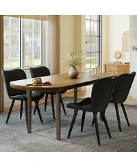 Streamdale Furniture 4 Modern Pu Leather Dining Chairs with Metal Legs