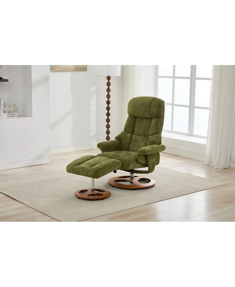 Streamdale Furniture Ergonomic Swivel Recliner with Ottoman, Massage