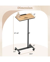 Gymax C-Shaped End Table Height Adjustable Side Table with Tilting Top