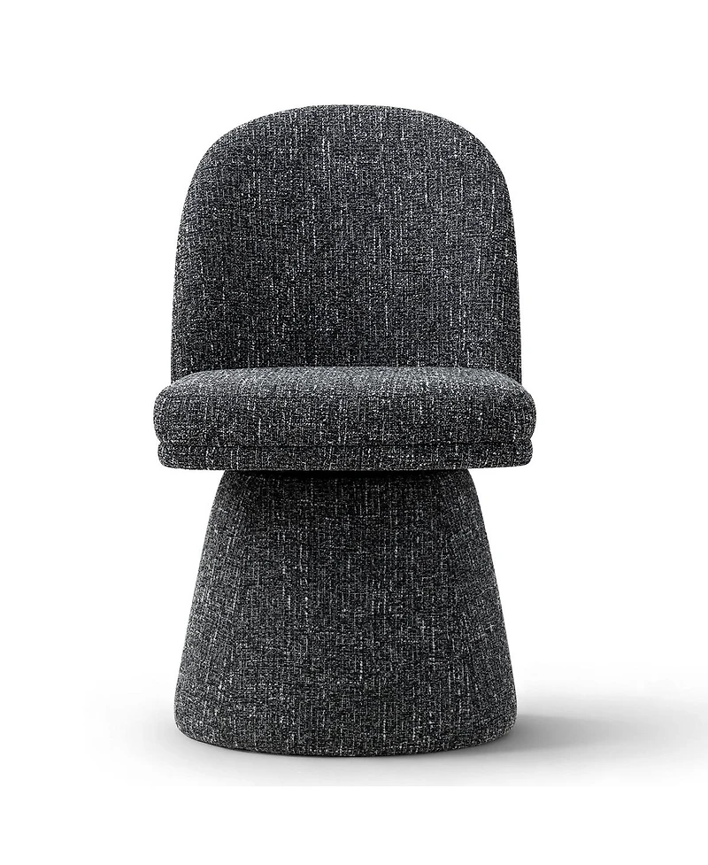 Maison Boucle Swivel Vanity Chair, Upholstered Fabric Makeup Armless