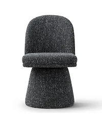 Maison Boucle Swivel Vanity Chair, Upholstered Fabric Makeup Armless