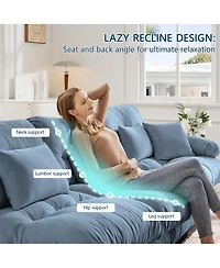 Maison Boucle 94.4'' Chenille Cloud Couch Loveseat, Deep Seat 2 Seater Sofa, Wood Frame