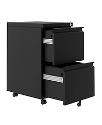 gaomon 2-Drawer Rolling Metal Mobile File Cabinet for Office with Lock, Black