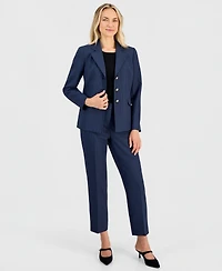 Kasper Petite Notch Collar 3-Button Padded Blazer