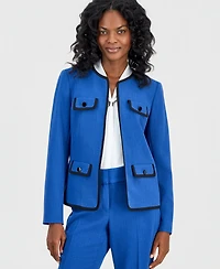 Kasper Petite Open-Front Padded Blazer