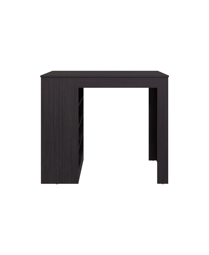 flynama Compact Counter Table with 4 Storage Shelves for Small Spaces