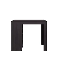 flynama Compact Counter Table with 4 Storage Shelves for Small Spaces