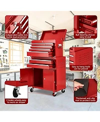 gaomon 2-in-1 8-Drawer Rolling Tool Chest and Cabinet, Mobile Metal Toolbox Organizer Storage for Garage