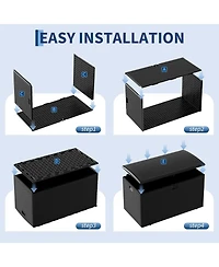 Gaomon 99 Gallon Waterproof Resin Deck Box, Lockable Storage Container for Patio Furniture and Tools - Outdoor Bin Pool Garden