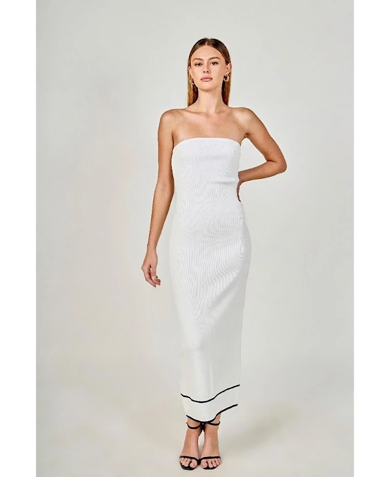 endless rose Women's Strapless Knit Midi Dress