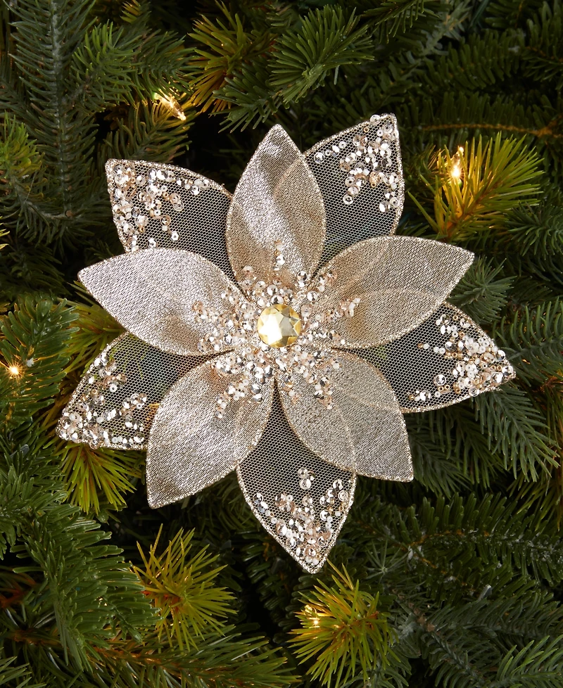 Holiday Lane Jeweled Classics Flower Clip, Macy's Exclusive