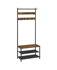 Slickblue Hall Tree with Bench and Shoe Storage Entryway Organizer Unit