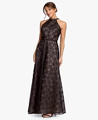 Betsy & Adam Women's Embroidered A-Line Gown