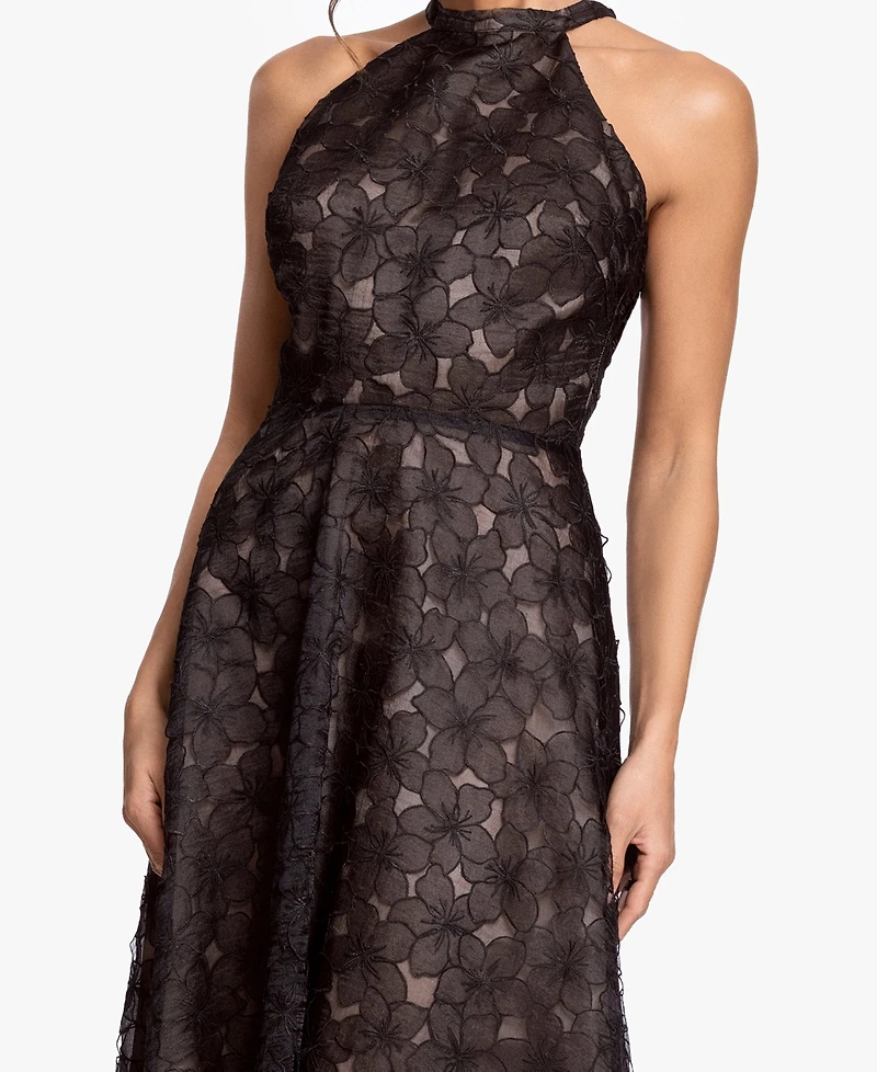 Betsy & Adam Women's Embroidered A-Line Gown