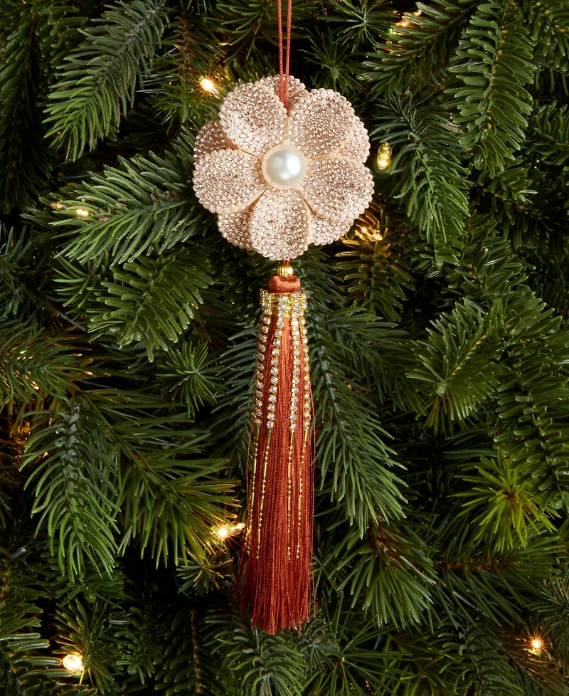Holiday Lane Jeweled Classics Flower with Tassel Ornament, Macy's Exclusive