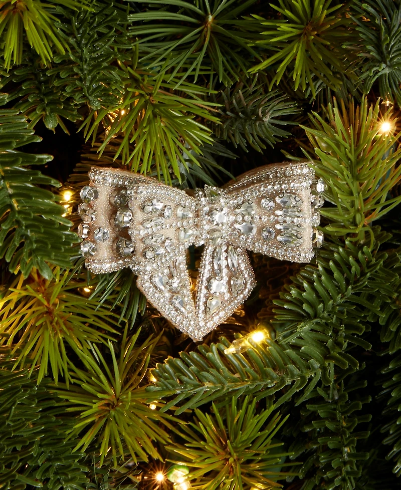 Holiday Lane Jeweled Classics Beaded Bow Ornament, Macy's Exclusive