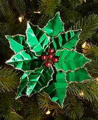 Holiday Lane Merry Magic Foil Poinsettia with Clip Ornament, Macy's Exclusive