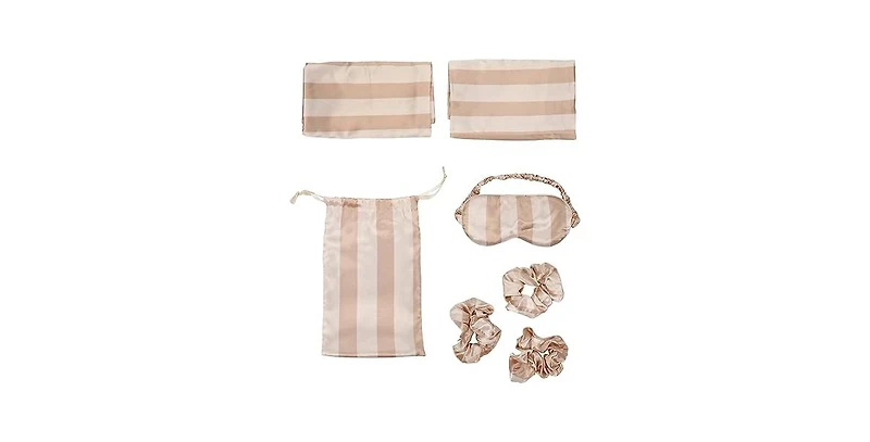 Striped Print -Pack Pillowcase, Eye Mask