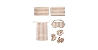 Striped Print -Pack Pillowcase, Eye Mask