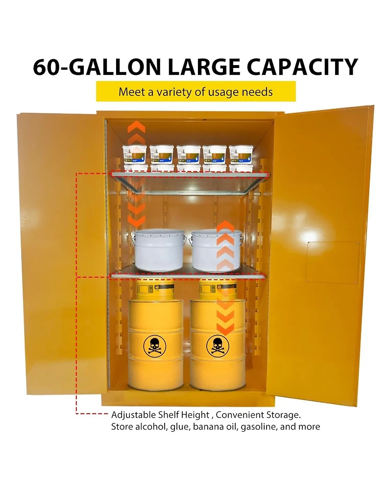 Gaomon 60 Gallon Manual Close Flammable Storage Cabinet