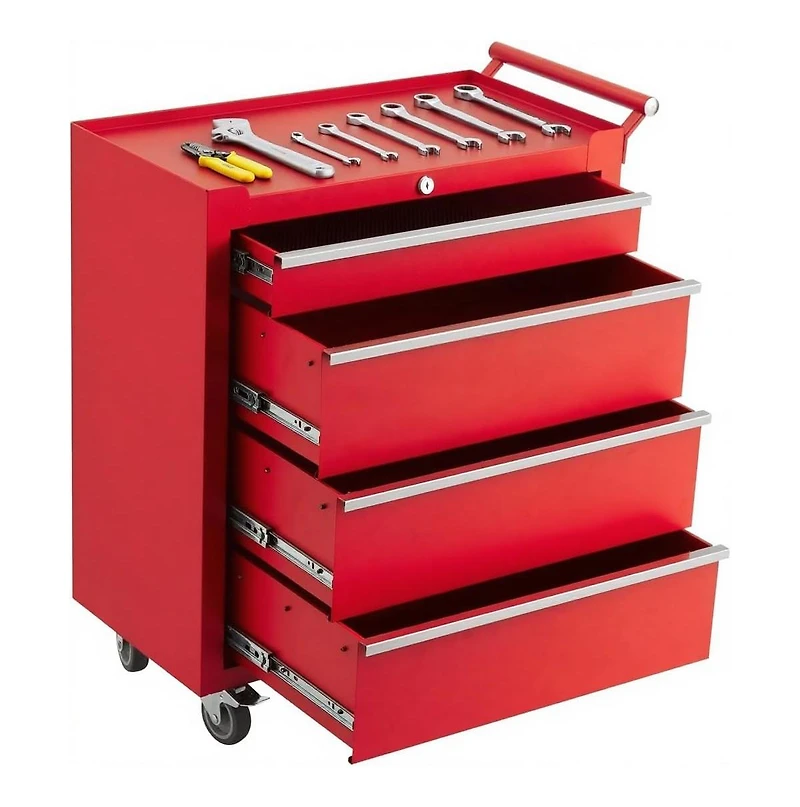 Gaomon 4-Drawer Portable Tool Storage Cart, Rolling Tool Chest Cabinet, Lockable Toolbox Organizer