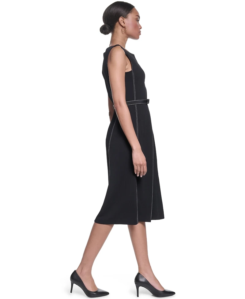 Karl Lagerfeld Paris Women's Scuba Crepe Knee-Length Dress